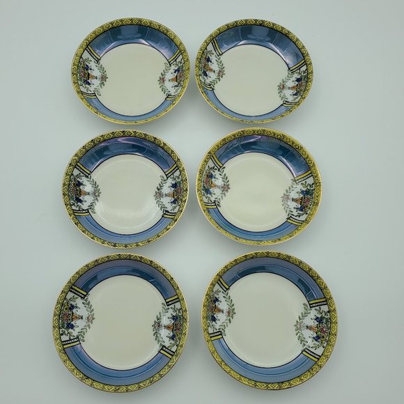 Noritake N3089 Dessert Fruit Berry Bowls Flowers in Urn Yellow Edge M Stamp - Picture 2 of 7